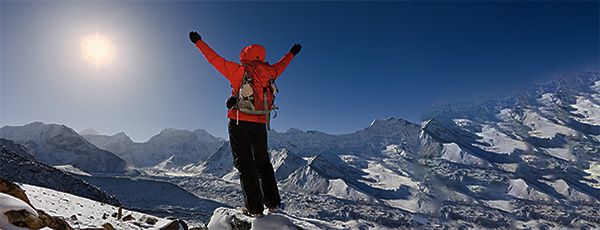 man on mountain top